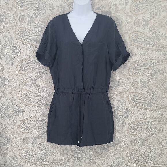 Ralph Lauren Linen womens blue romper Size 4 Resort Wear vacation Quiet luxury - Picture 1 of 13